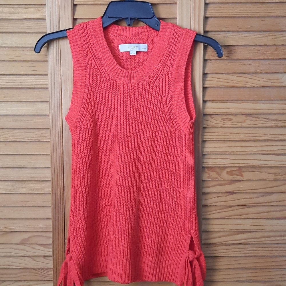 Ann Taylor Loft Rib Knit Sleeveless  Sweater Vest